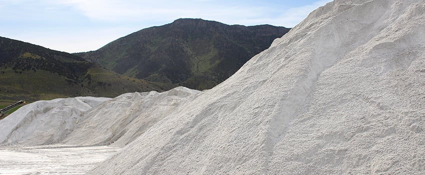 Pumice stockpiles at Hess Pumice Products in Malad Idaho